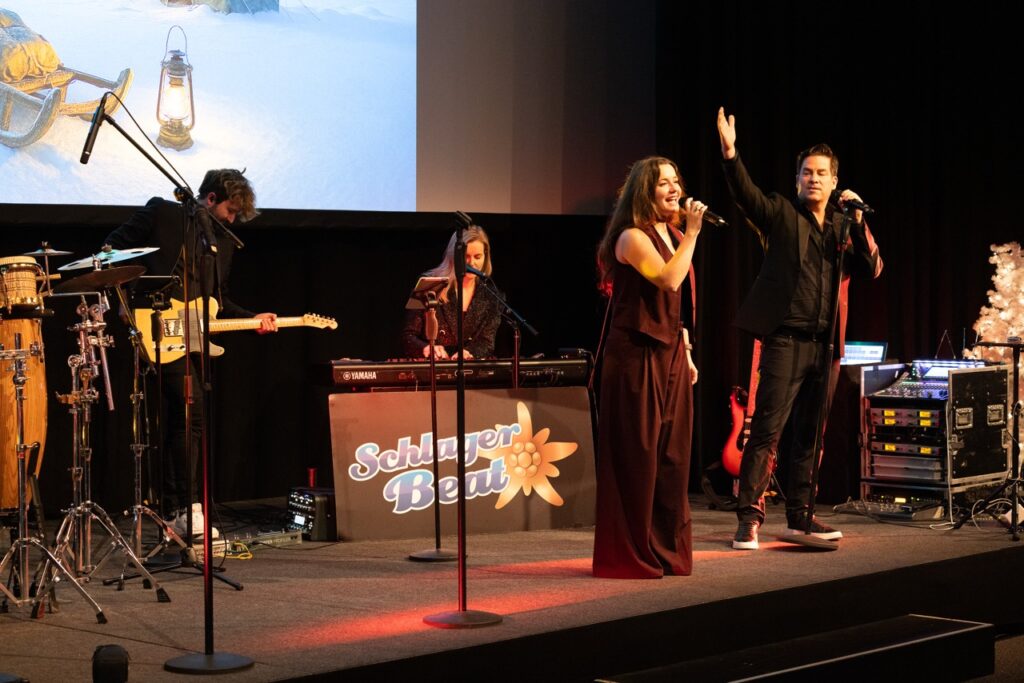 Live band on stage at the Festive Evening