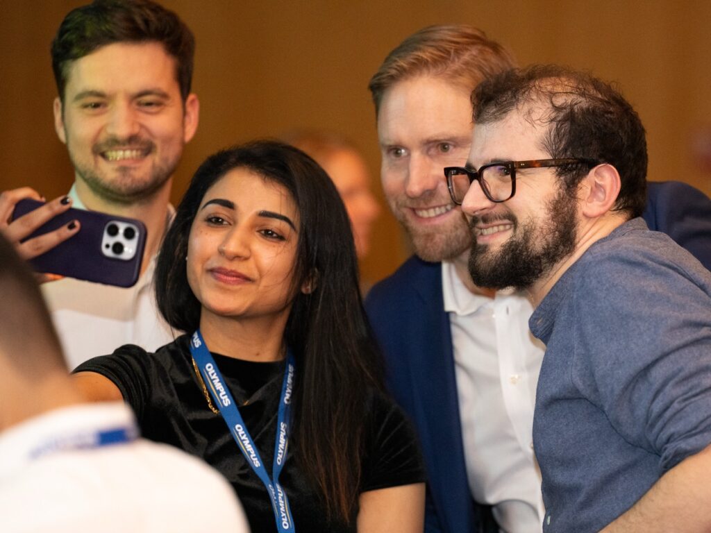 Guests taking a selfie at the Festive Evening